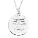 CROSS CHARM OVER MESSAGE DISC  - STERLING SILVER