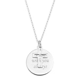 CROSS CHARM OVER MESSAGE DISC  - STERLING SILVER
