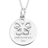DAISY CHARM OVER ROUND MUM MESSAGE DISC - STERLING SILVER