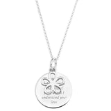 DAISY CHARM OVER ROUND MUM MESSAGE DISC - STERLING SILVER