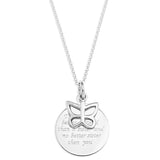 MESSAGE FOR SISTER DISC AND BUTTERFLY CHARM PENDENT - STERLING SILVER