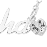 NAME NECKLACE WITH HEART-SHAPED BIRTHSTONE - STERLING SILVER