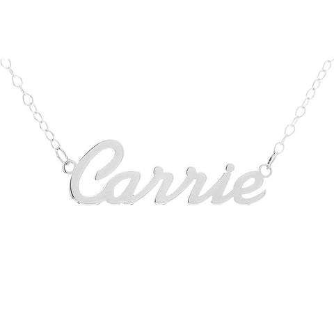 Name Necklace personalized in script font - STERLING SILVER
