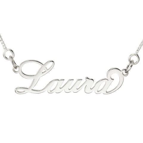 NAME NECKLACE CARRIE FONT - STERLING SILVER