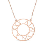 Roman Birthday Circle Necklace in Rose Gold plated Sterling Silver