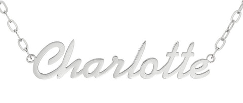 NAME NECKLACE SCRIPT FONT - STAINLESS STEEL