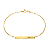 ID BRACELET THIN WITH NAME ENGRAVED- GOLD PLATED STERLING SILVER