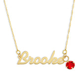 NAME NECKLACE WITH BIRTHSTONE