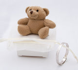 Teddy Bear Baby Expandable Bangle for Christening, Baptism, Baby Shower Present - STERLING SILVER